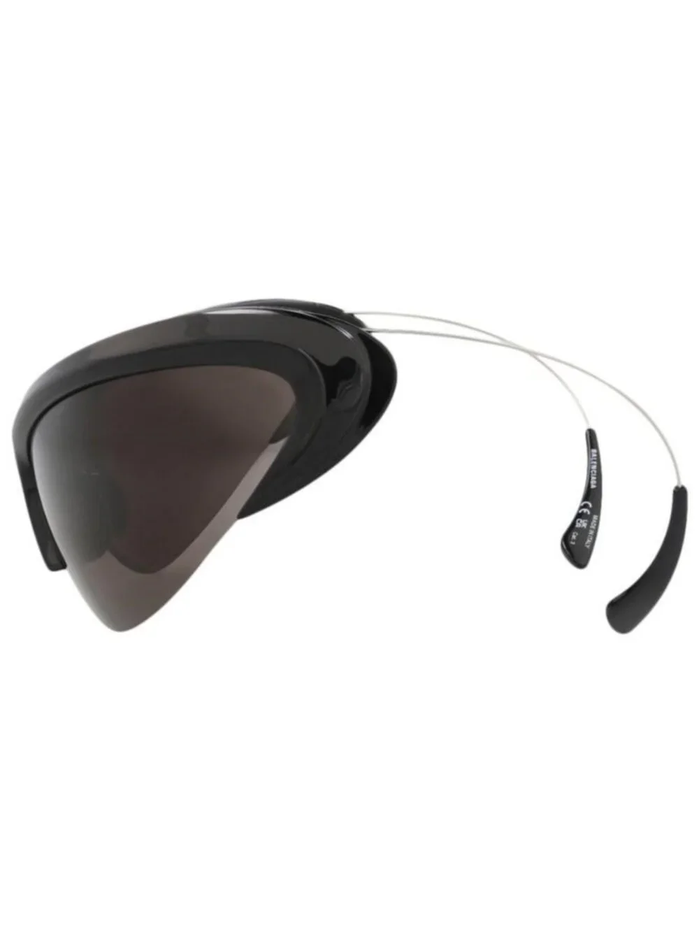 New Balenciaga Unisex Shield/Wrap Black Silver Grey Fashion Designer Sunglasses